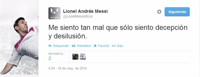 Tuit de Messi tras perder la Liga el Barça