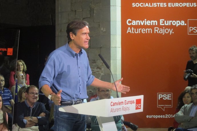 Mitin en Girona con Juan Fernando López Aguilar, PSOE