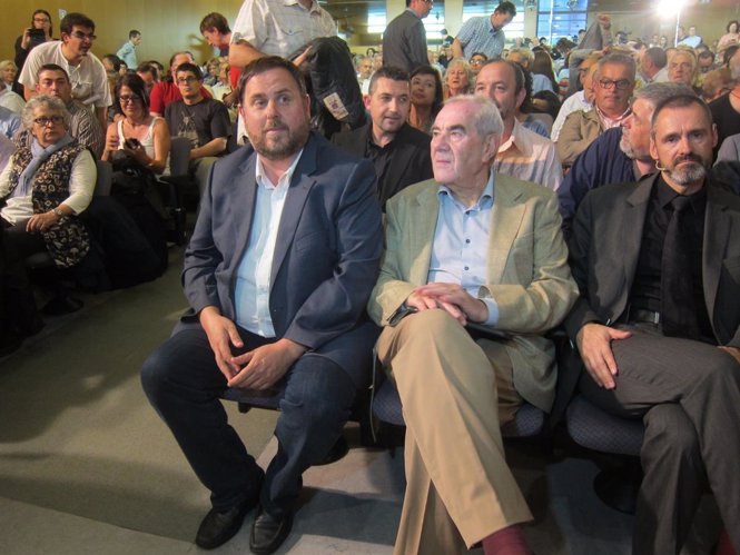 El presidente de ERC, Oriol Junqueras, y el candidato E.Maragall (NECat)