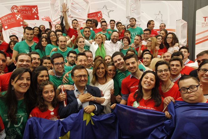  Elena Valenciano, Martin Schulz, Susana Díaz y Heredia