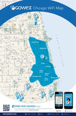WiFi mapa de Cgowe en Chicago