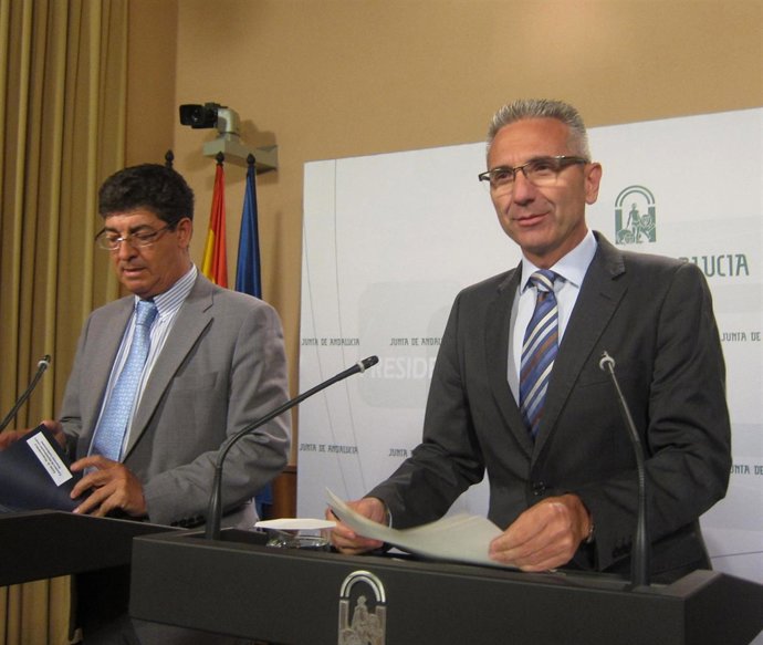 Diego Valderas y Miguel Ángel Vázquez, este martes