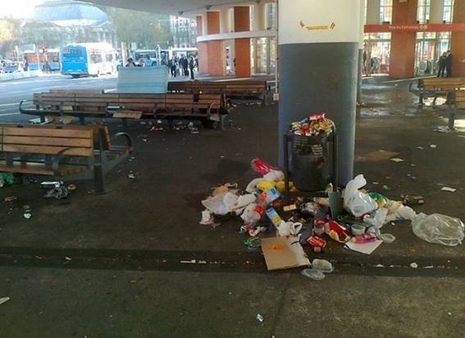 Basura en Atocha