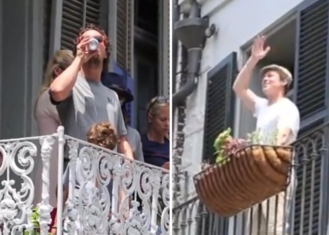 Vecinos por un día, Brad Pitt y Matthew McConaughey se lanzan cerveza balcón 