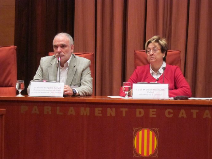 El exdtor gnral de Caixa Penedès Ricard Banquells y la diputada D.Montserrat