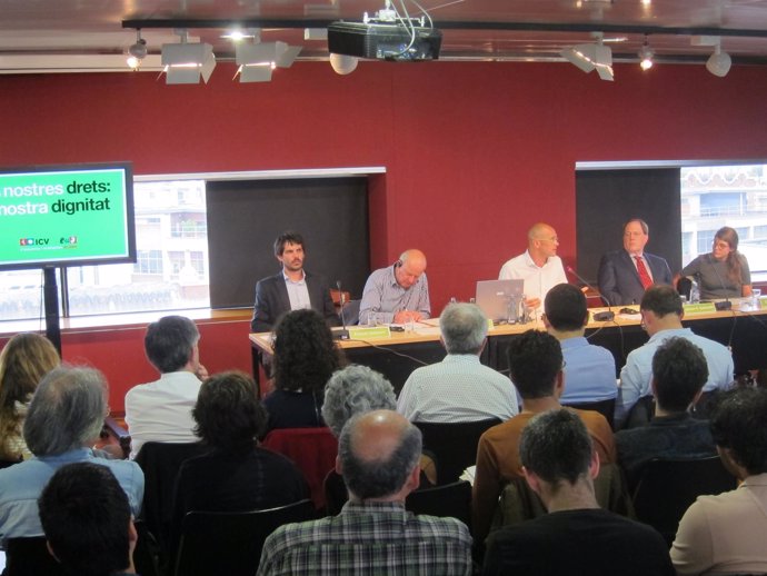 Acto sobre economía de ICV-EUiA en el CCCB de Barcelona