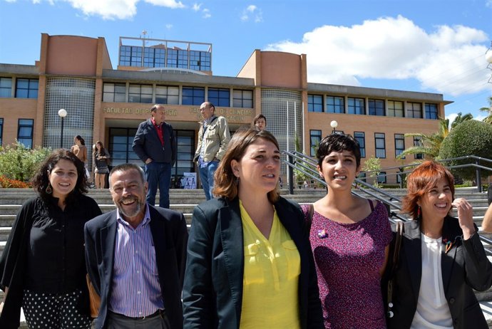 Manuel García Peláez, Elena Cortés, Antonia Morillas y Dolores Quintana IU