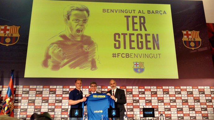 Ter Stegen en su presentación con el FC Barcelona