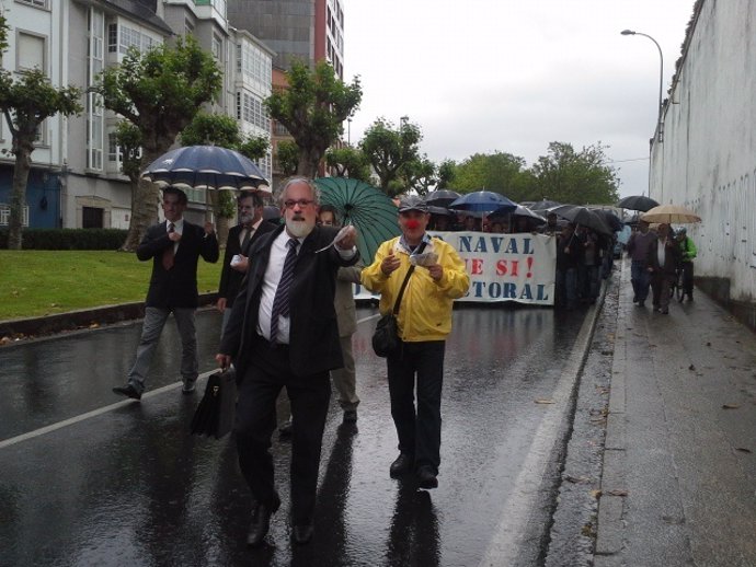 Protesta de trabajadores del naval en Ferrol