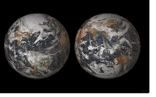 Mosaico de selfies del planeta Tierra