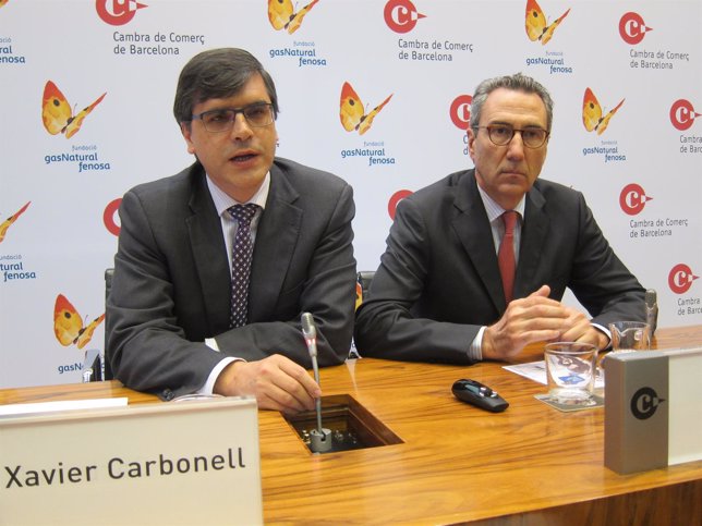 X.Carbonell (Cámara de Barcelona) y M.Solà (Fundación Gas Natural Fenosa)