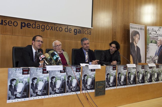 Anxo Lorenzo, Xosé Neira Vilas, Valentín García Gómez y Manoele de Felisa