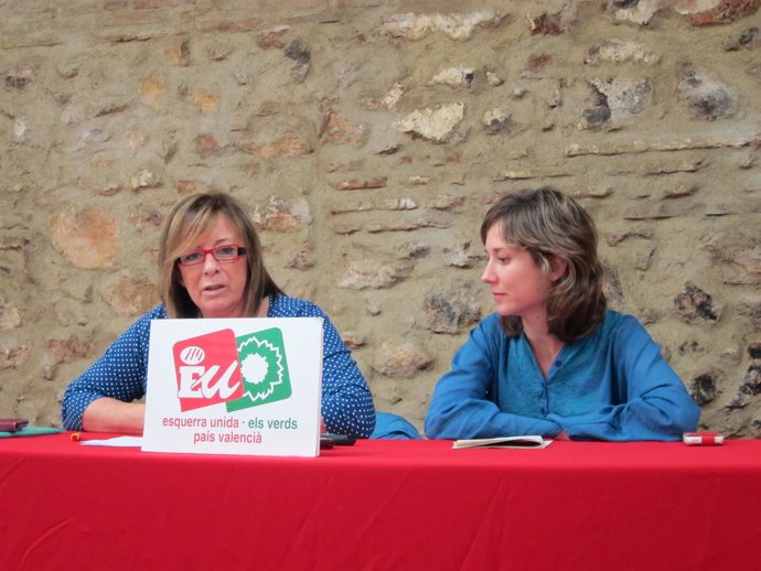 Marga Sanz y Marina Albiol durante la rueda de prensa 
