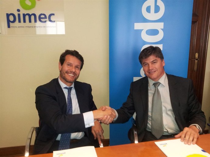 E.Curràs (Banco Sabadell) y A.Cañete (Pimec)