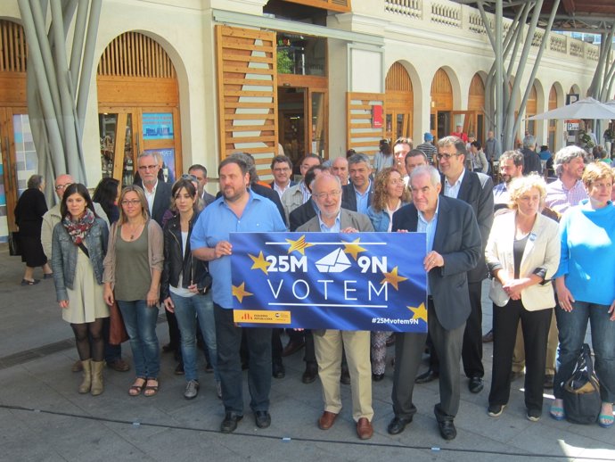 Oriol Junqueras, Josep Maria Terricabras y Ernest Maragall