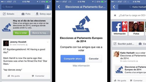 Botón 'voy a votar' de Facebook en las Elecciones Europeas 2014