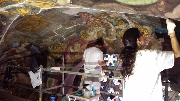 Restauración de los frescos de la Iglesia de San Nicolás de Valencia.