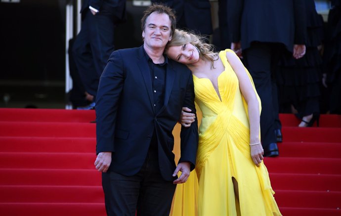 Quentin Tarantino y Uma Thurman en el 67 Festival de Cannes