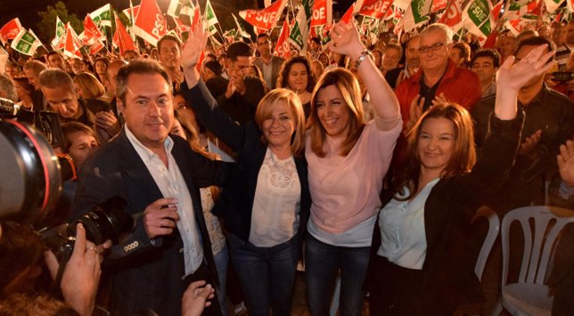 Espadas, Valenciano, Díaz y Pérez, en el cierre de campaña del PSOE