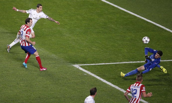 Di María en la jugada del gol del Madrid