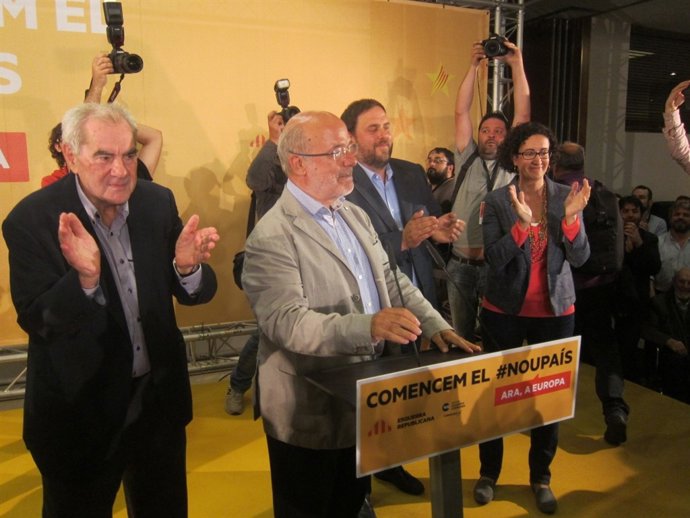 Ernest Maragall (NECat), T.M.Terricabras, O.Junqueras, M.Rovira (ERC)