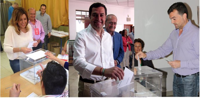 Díaz, Moreno y Maíllo votan en las elecciones europeas