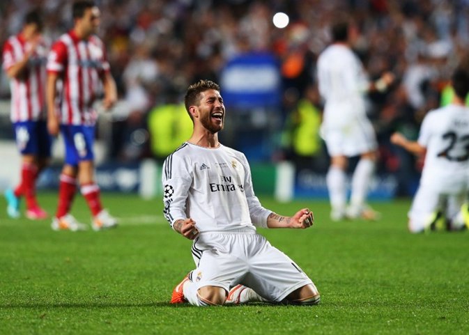 Sergio Ramos of Real Madrid celebrates during the UE