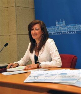 Trinidad Moreno en la rueda de prensa