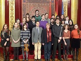 Becarios de estudios artísticos en una convocatoria anterior.