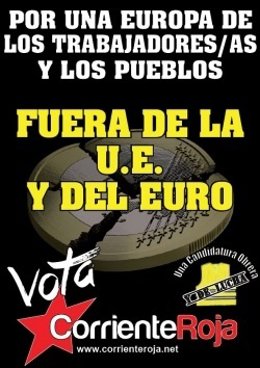 Cartel de Corrriente Roja para las europeas 