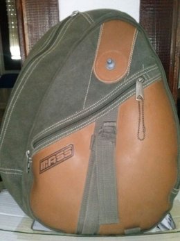 Mochila donde estaba el dinero y que entregó el ciudadano. 