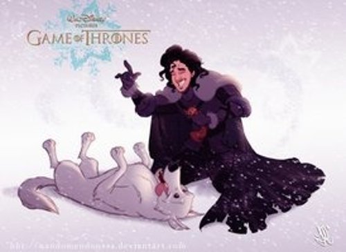 Jon Nieve y Fantasma coo personajes Disney