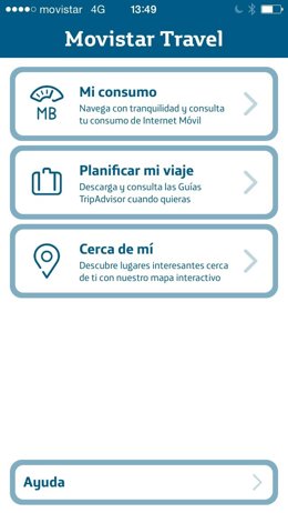 Aplicación Movistar Travel