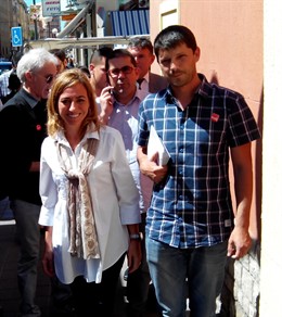 David Cerdán junto a Carme Chacón en un acto electoral en Alicante