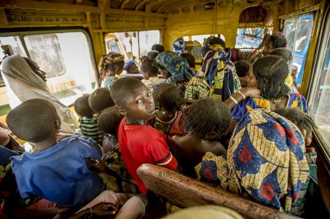 Trayecto desde Gbiti al campamento de refugiados