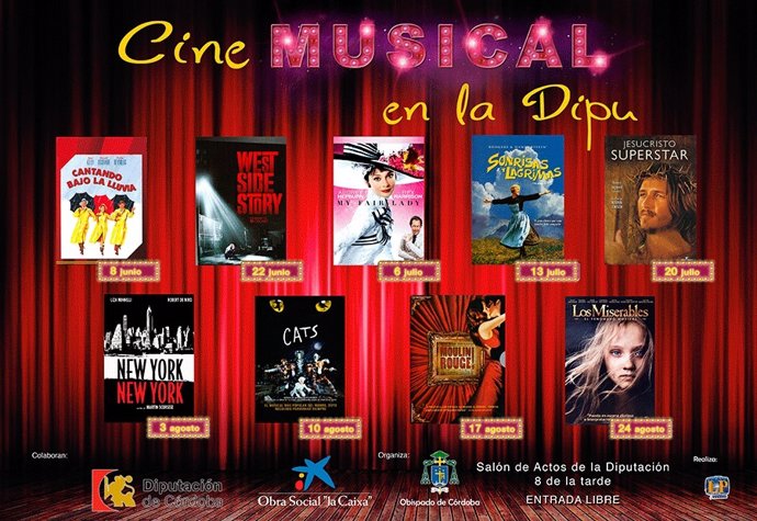 Cartel del ciclo de cine musical que organiza la Diputación