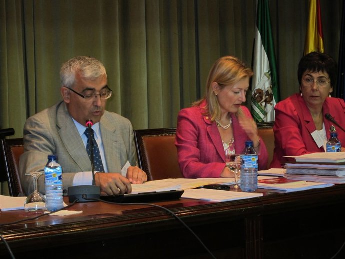 El rector de la US, Antonio Ramírez de Arellano, durante su informe