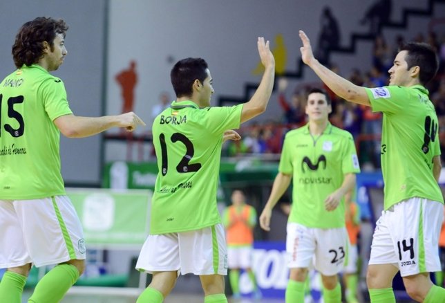 El Inter Movistar celebra un gol ante el Colegios Arenas Galdar