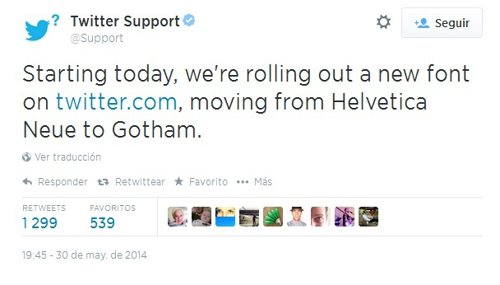 Nueva Tipografía de Twitter