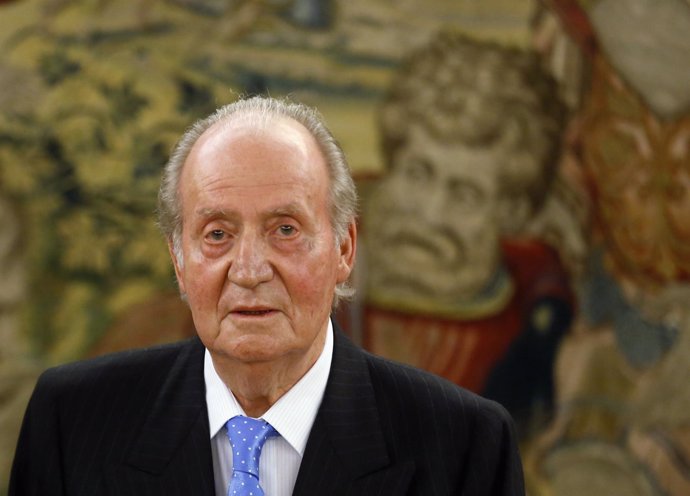 El rey Juan Carlos de España durante una audiencia en el palacio de la Zarzuela 
