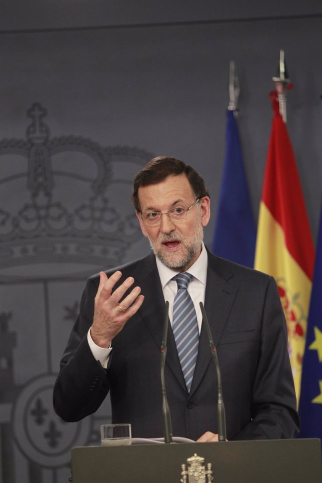 El presidente del Gobierno, Mariano Rajoy, en Moncloa