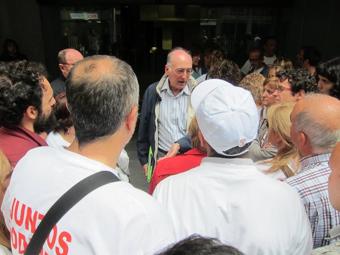 El presidente del comité de empresa de Panrico en Santa Perpètua, Ginés Salmerón