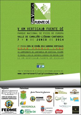 Cartel del V Km Vertical Fuente Dé