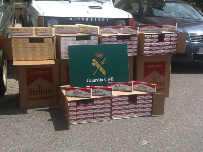 Tabaco decomisado en la operación de la Guardia Civil