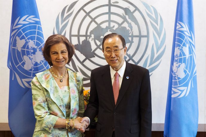 La Reina Sofía con Ban Ki Moon