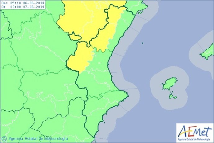 Alerta amarilla por tormentas