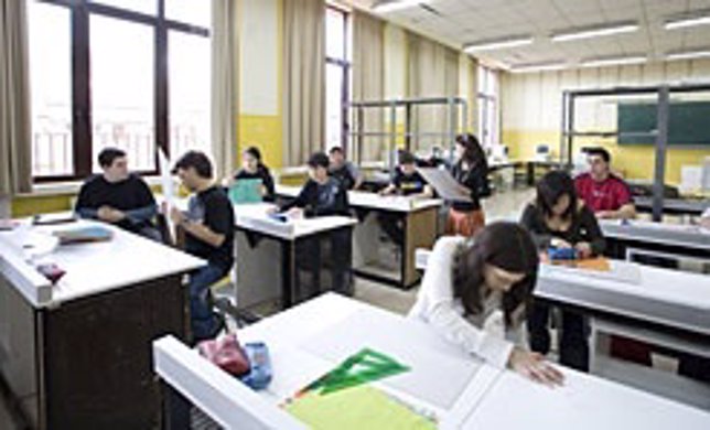 Alumnos navarros en un aula