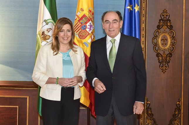 Susana Díaz y el presidente de Iberdrola, Ignacio Sánchez Galán, este viernes