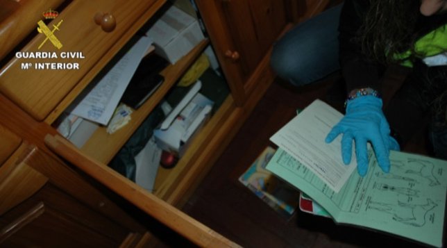 Documentación incautada a una organización de robo de ganado