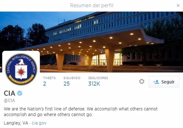 Perfil de la CIA en Twitter